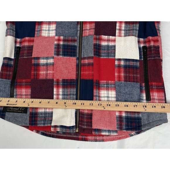 Vermont Flannel Co Hooded Men's XS Cottage Cozy Patchwork Plaid Full Zip Jacket - Picture 13 of 16